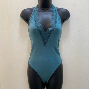 Express One Eleven Turquoise Bodysuit Size XS